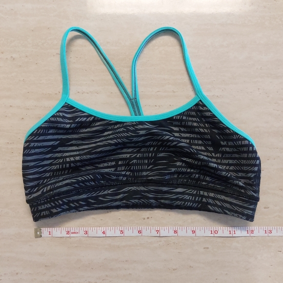Lululemon Athletica Abstract Grey & Teal Womens Active Sports Workout Bra - Picture 7 of 8